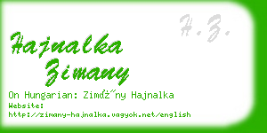 hajnalka zimany business card